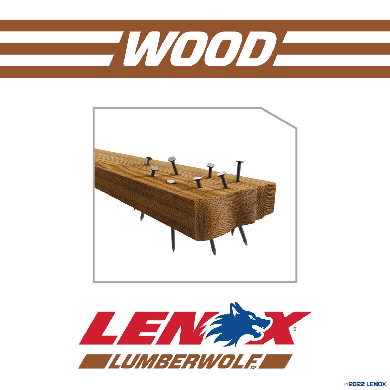 Lenox 20585156R 6 TPI Bi-Metal Patented Design Reciprocating Saw Blades 12 in.