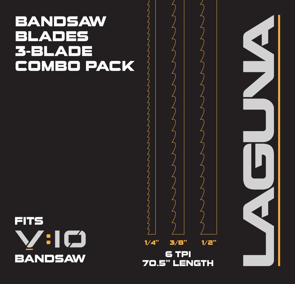 Laguna Tools 1/4 Inch, 3/8 Inch And 1/2 Inch X 70.5 Inch Bandsaw Blade Combo