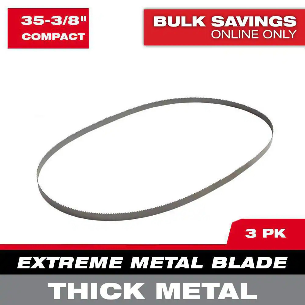 MILWAUKEE 35-3/8 In. 8/10 TPI Compact Extreme Thick Metal Cutting Band Saw Blade