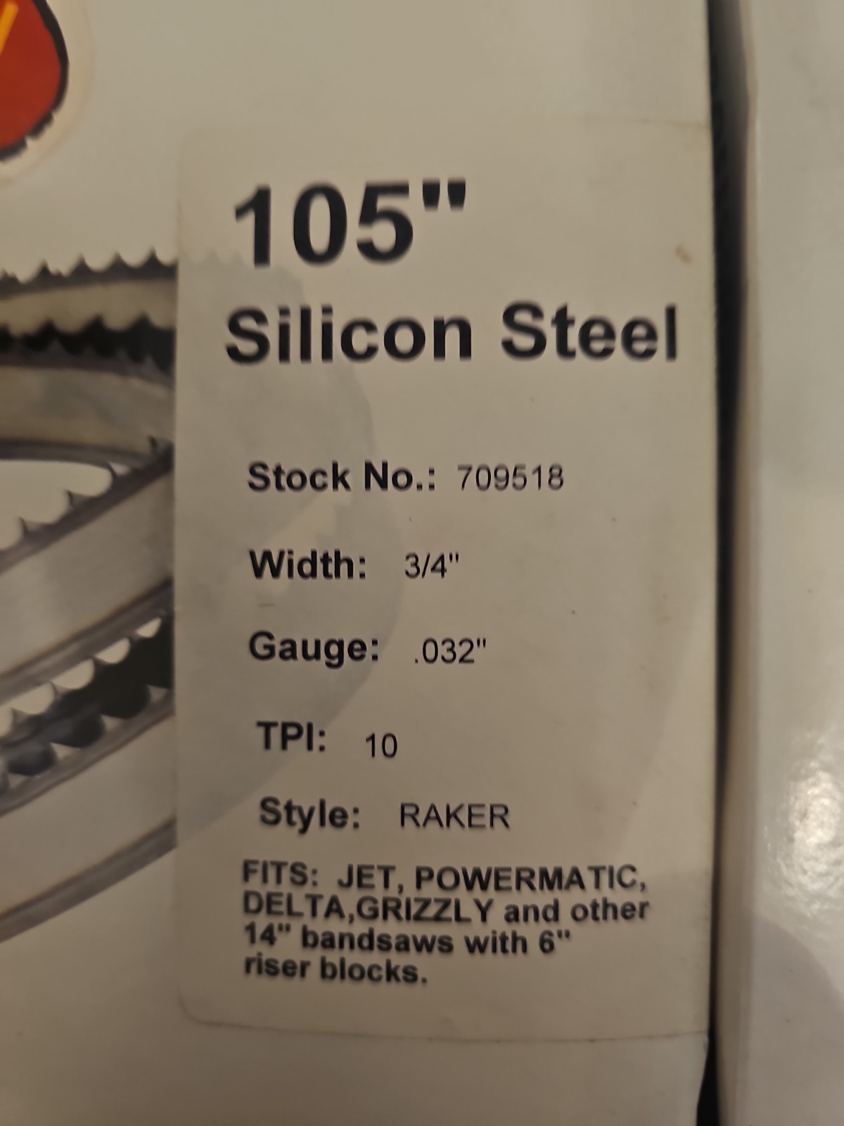 3 PACK~JET Silicon Steel Bandsaw Blade 105″ 3/4″10 Raker .032″~709518~Light Rust