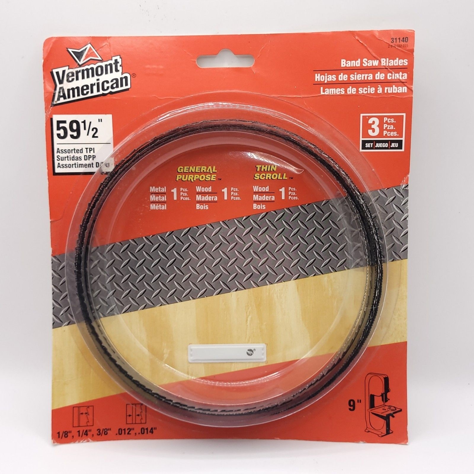 Vermont American Bosch 59.5 inch Band Saw Blades 3 pcs 31140 For 9″ Band Saws