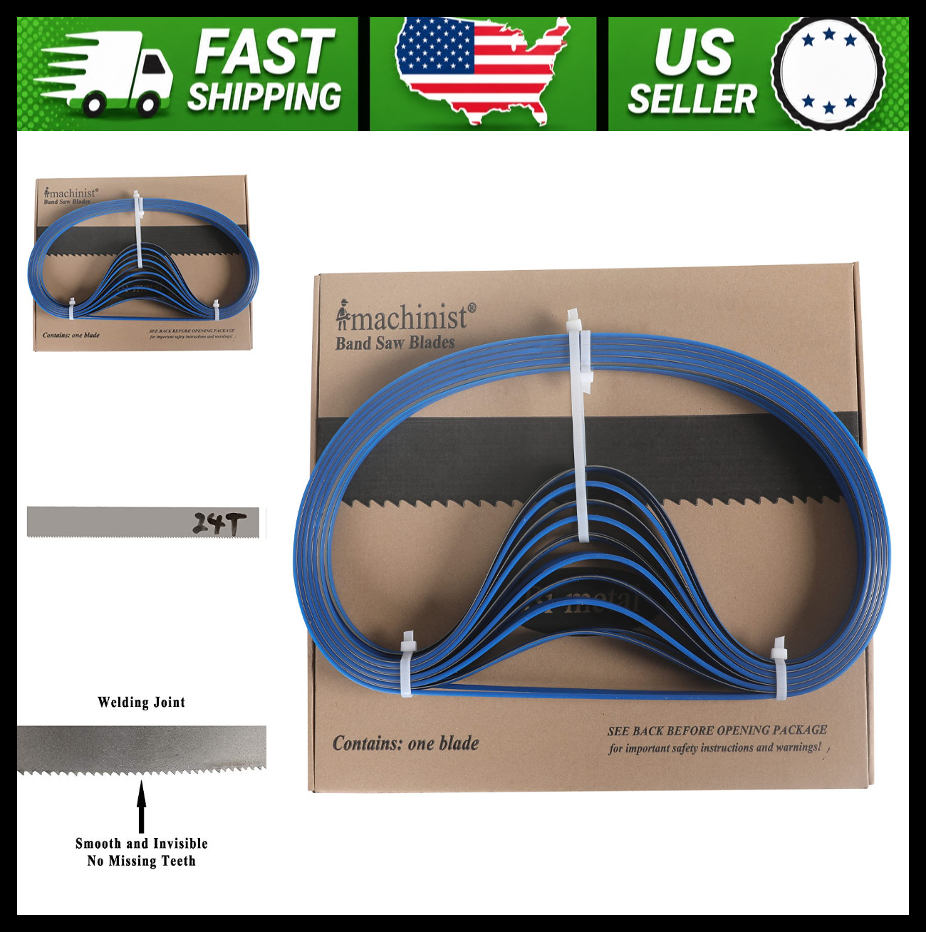 Imachinist 44-7/8″ Bandsaw Blades 1/2″ x 24 TPI Bi-Metal 20 Pack