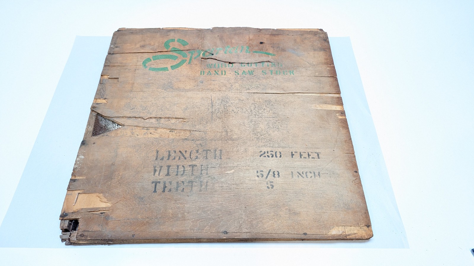 Vintage Spartan Wood Cutting Band Saw Blade Coil 5/8 in 5-TPI Wood Crate