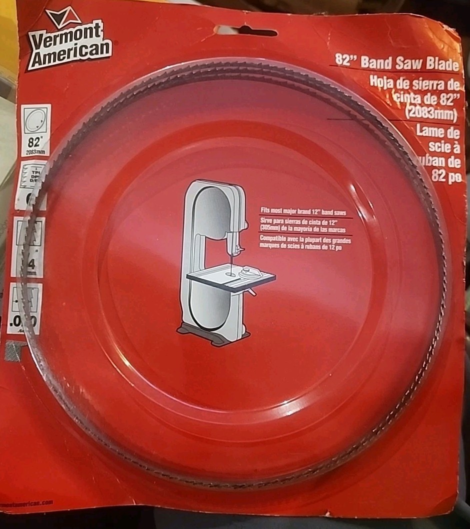 Vermont American ~ 82″x1/4″ Band Saw Blade, 6TPI, 31285, USA Made🇺🇸