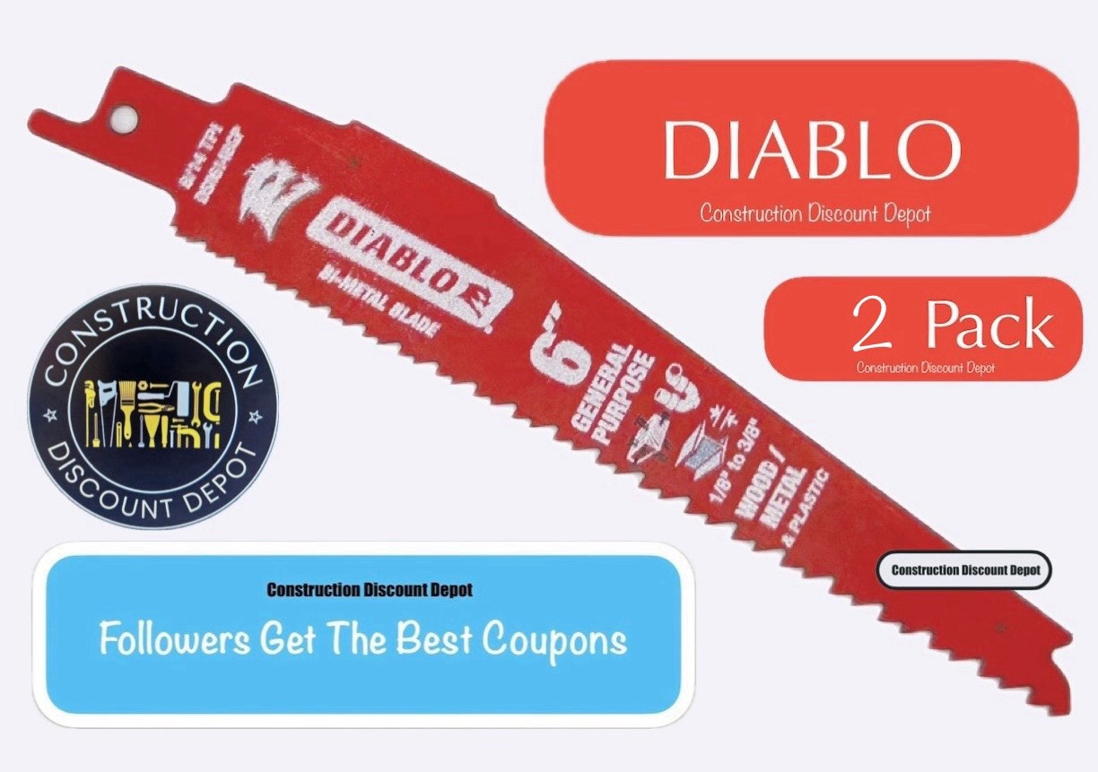 Diablo DS0614BGP General Purpose Reciprocating Saw Blades 6″ Wood Metal Plastic
