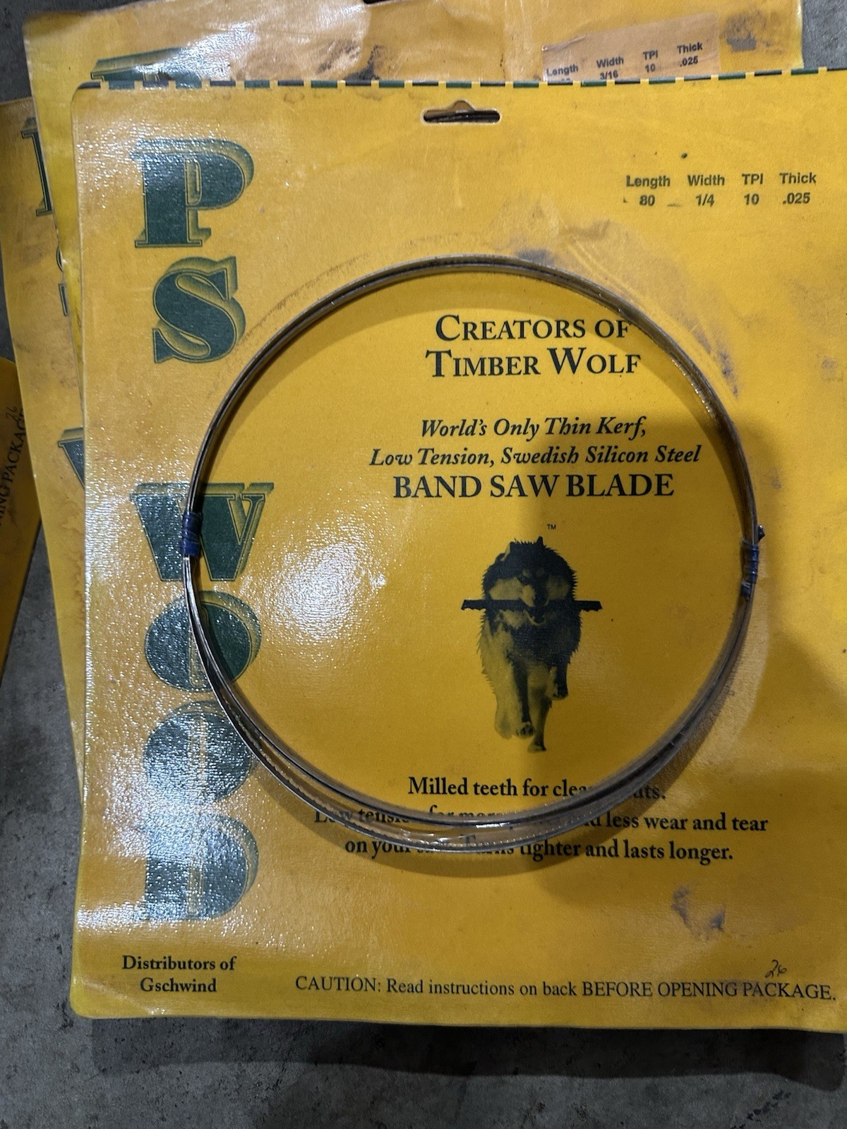 Timber Wolf PS Wood BAND SAW BLADE SET (5) LENGTH 133 – ALL NEW SEALED – SEE PIC