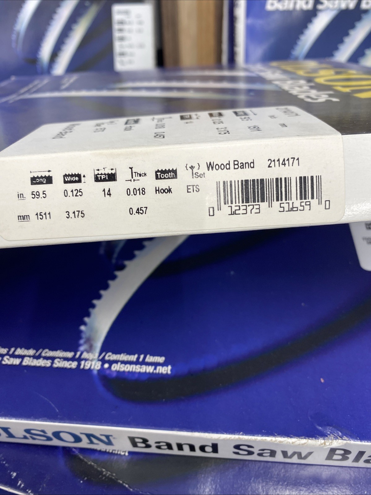 OLSON 2114171 WOOD CUTTING BAND SAW BLADE 59.5″x 0.125″x 14 TPI HOOK TOOTH NEW