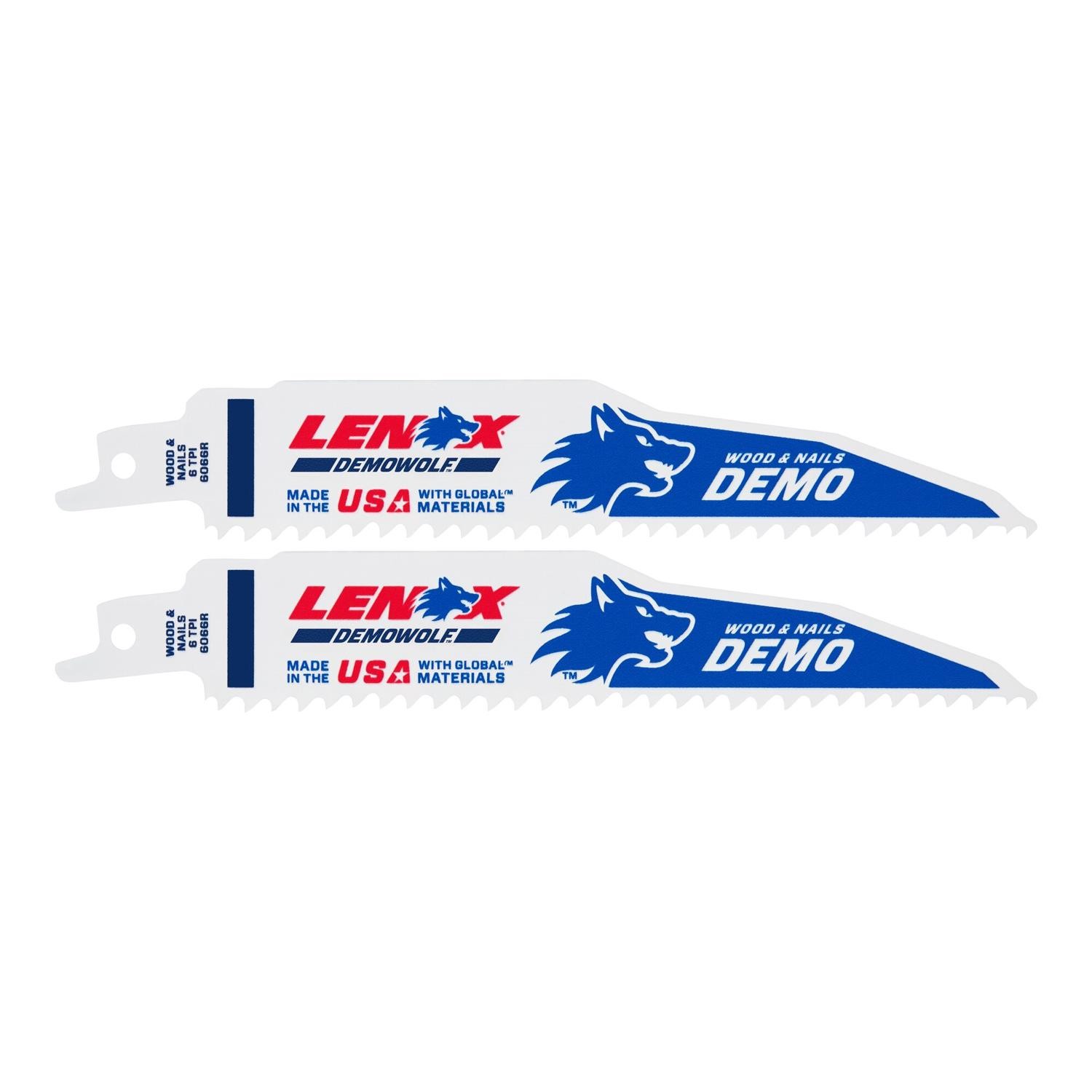 Lenox 205126066R 6 TPI Bi-Metal Demolition Reciprocating Saw Blade 6 in.