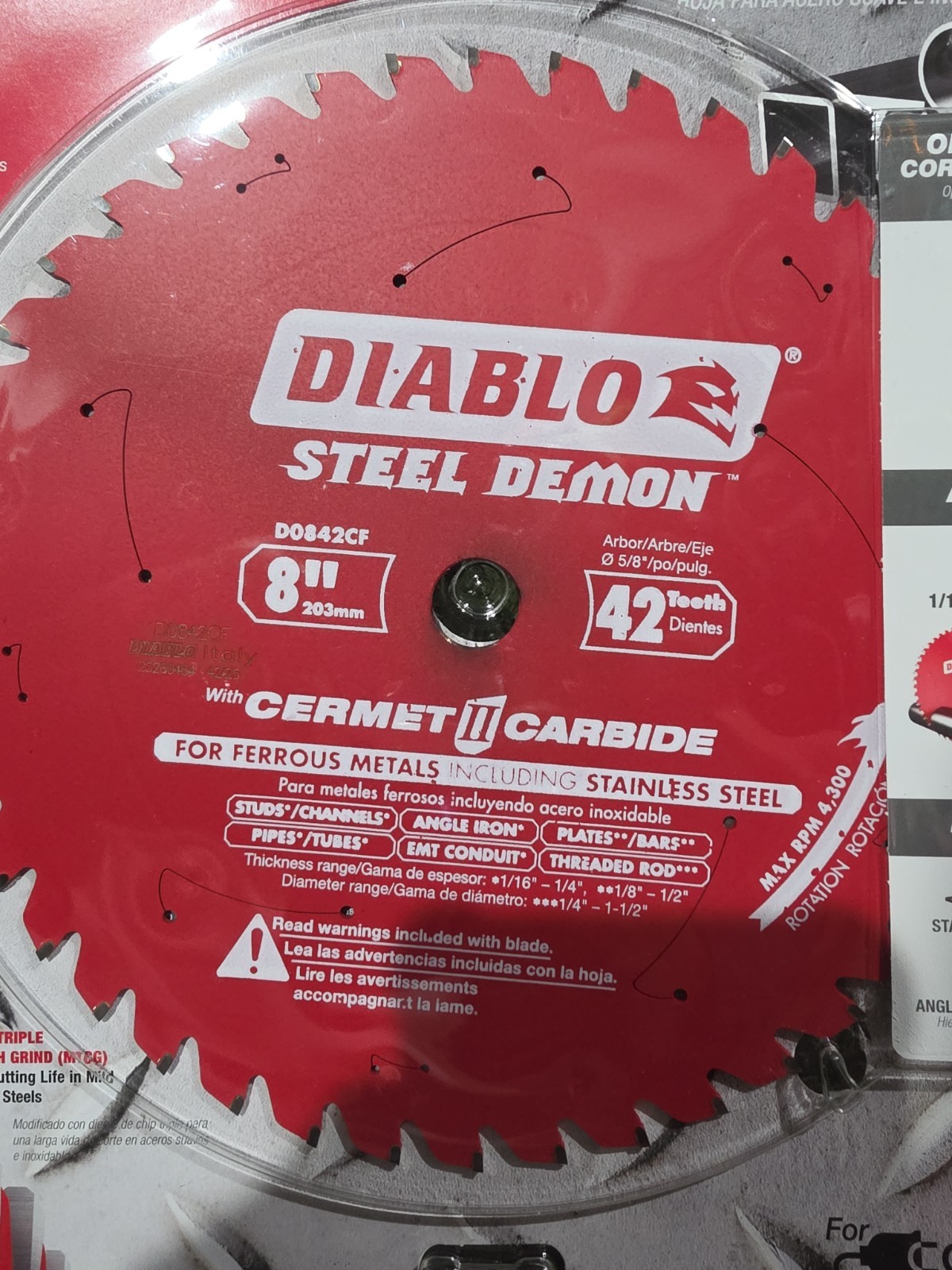 8in. x 42-Teeth Steel Demon Cermet II Saw Blade for Thick Metal