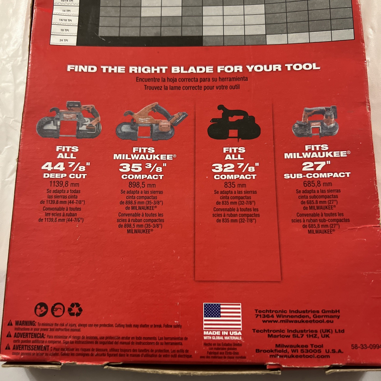 Milwaukee 48-39-0579 Band Saw Blade – Silver (Pack of 3)
