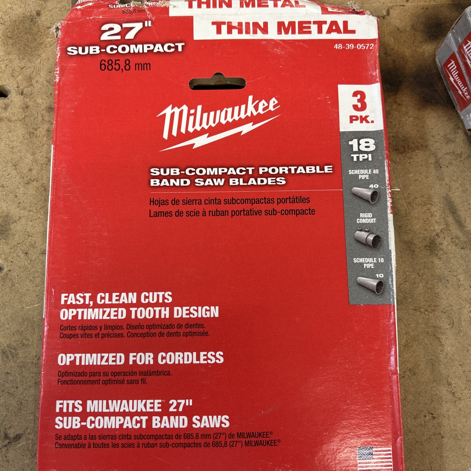 Milwaukee 48-39-0572 Sub-compact Portable Saw Blades Lot Of 9