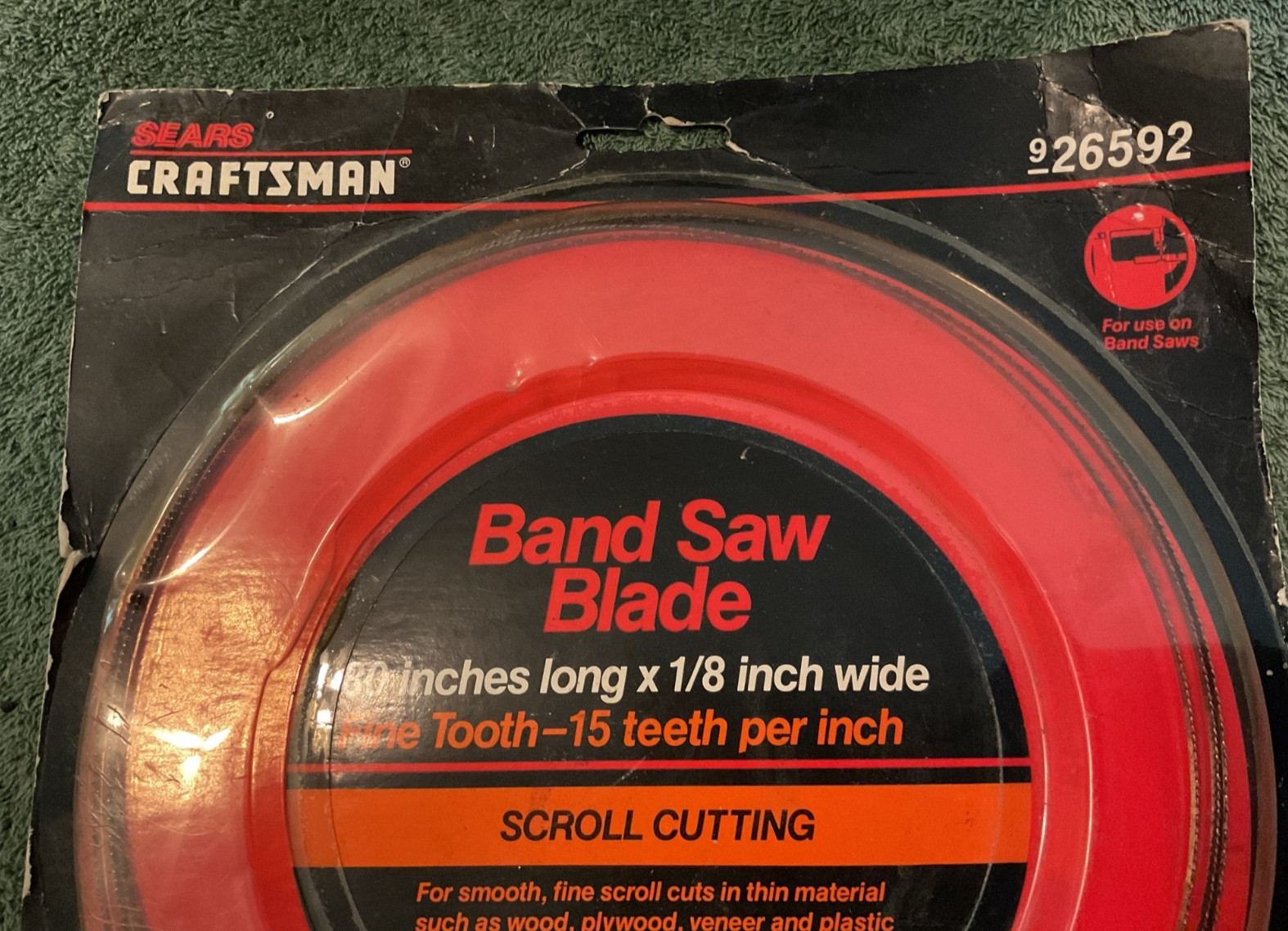 Craftsman Wood Cutting Band Saw Blade 80″ x 1/8″ 15 TPI #9-26592 NOS