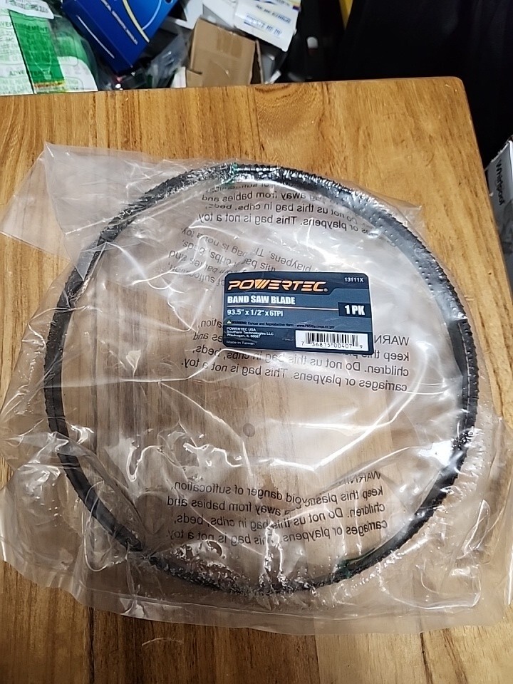 POWERTEC Band Saw Blade 93-1/2 Inch x 1/2-Inch x 6 TPI High Carbon Steel 13111X