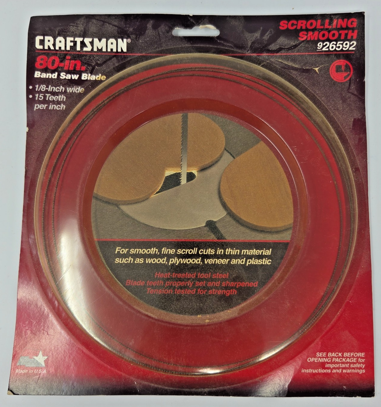 Craftsman 80” Band Saw Blade 926592 – 1/8 inch wide 15 teeth per inch, NOS
