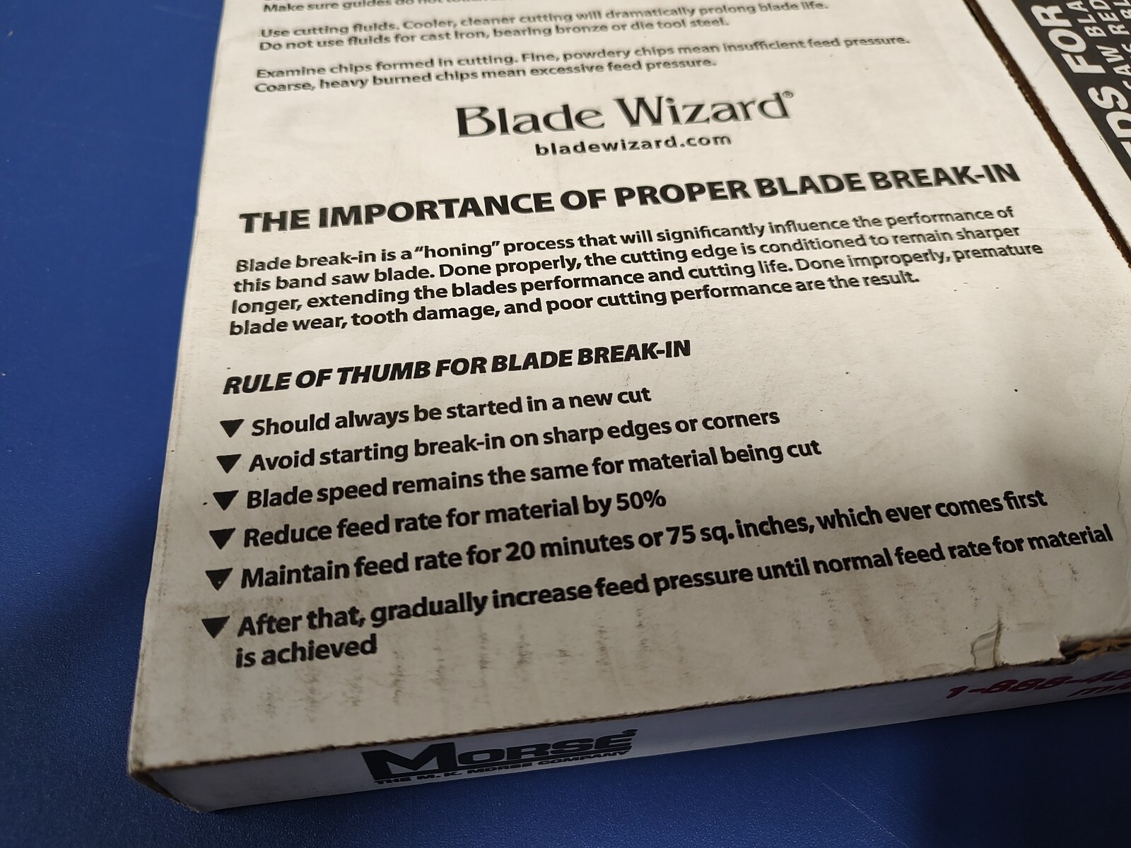 Morse Bandsaw Blade (128 1/4″) 10′ 8 1/4″ , 1/2″W x .025 Thick, Two Blades