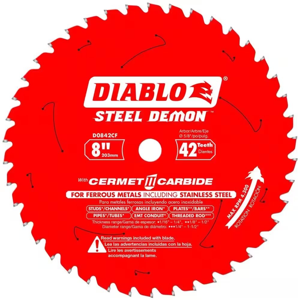 8in. x 42-Teeth Steel Demon Cermet II Saw Blade for Thick Metal