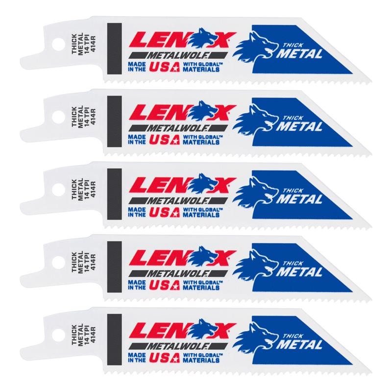 Lenox 20550414R 14 TPI Bi-Metal Tuff Tooth Reciprocating Saw Blade 4 in.