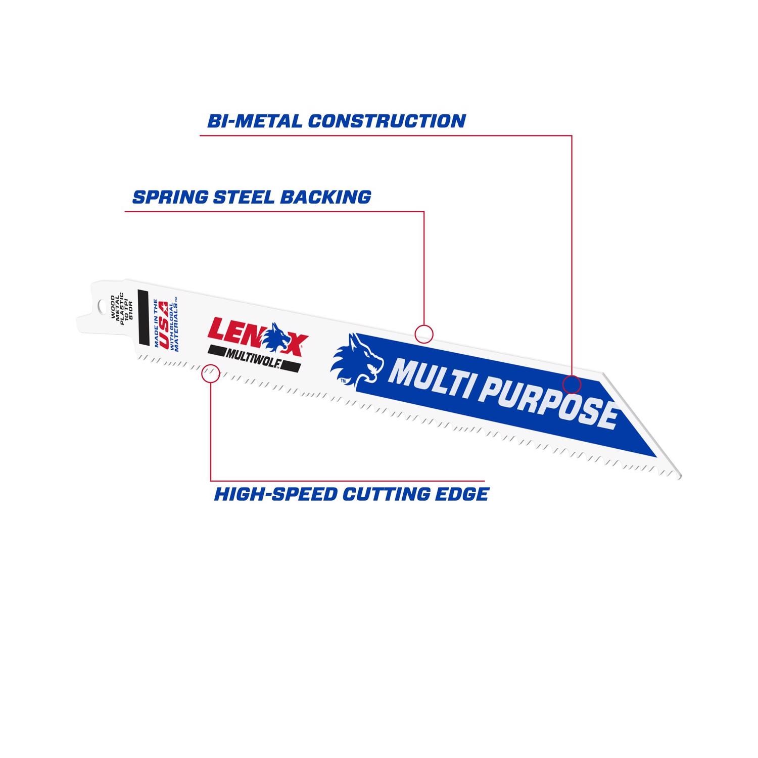 8″ X 10-Tooth Wood Cutting Reciprocating Saw Blades (Pack of 5)