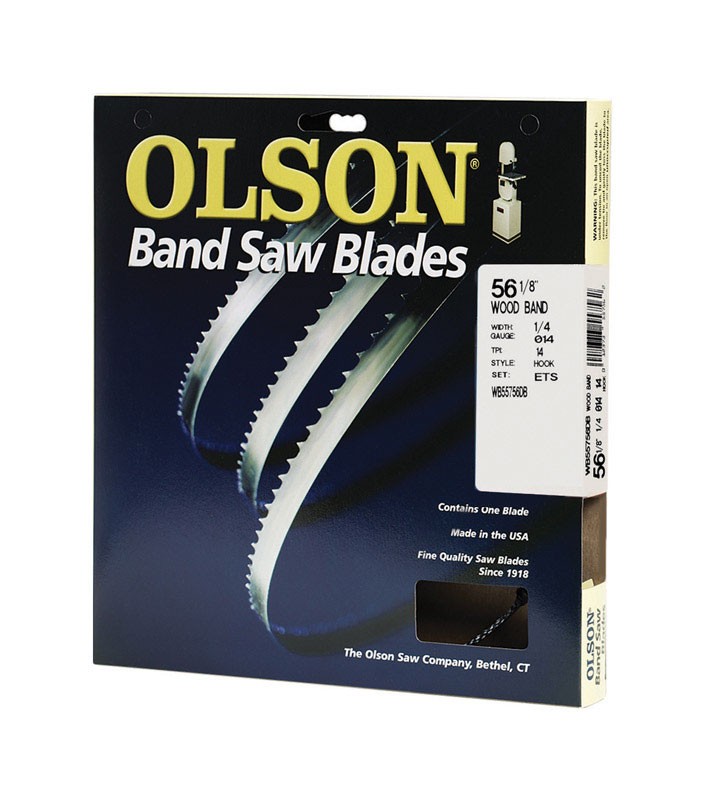 Olson 56.1″ Carbon Steel Band Saw Blade 14 TPI Hook Teeth 0.3″ Wide