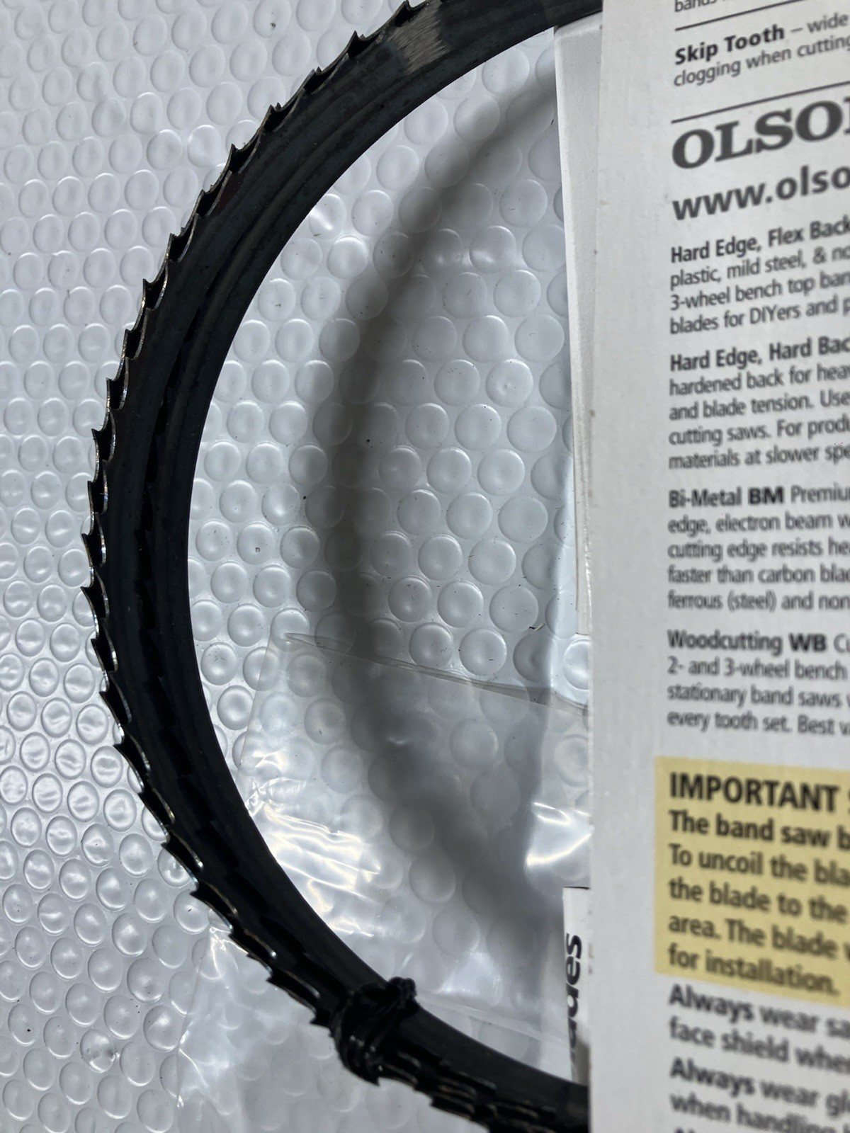 Olson 105 In. x 1/2 In. 3 TPI Band Saw Blade FB23105DB Olson Powertec 13201X