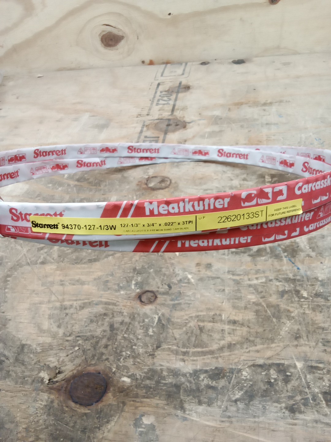 3 Starrett CarcassKutter Band Saw Blades 94370-127-1/3W, 10′ 7-1/4″ x 3/4″