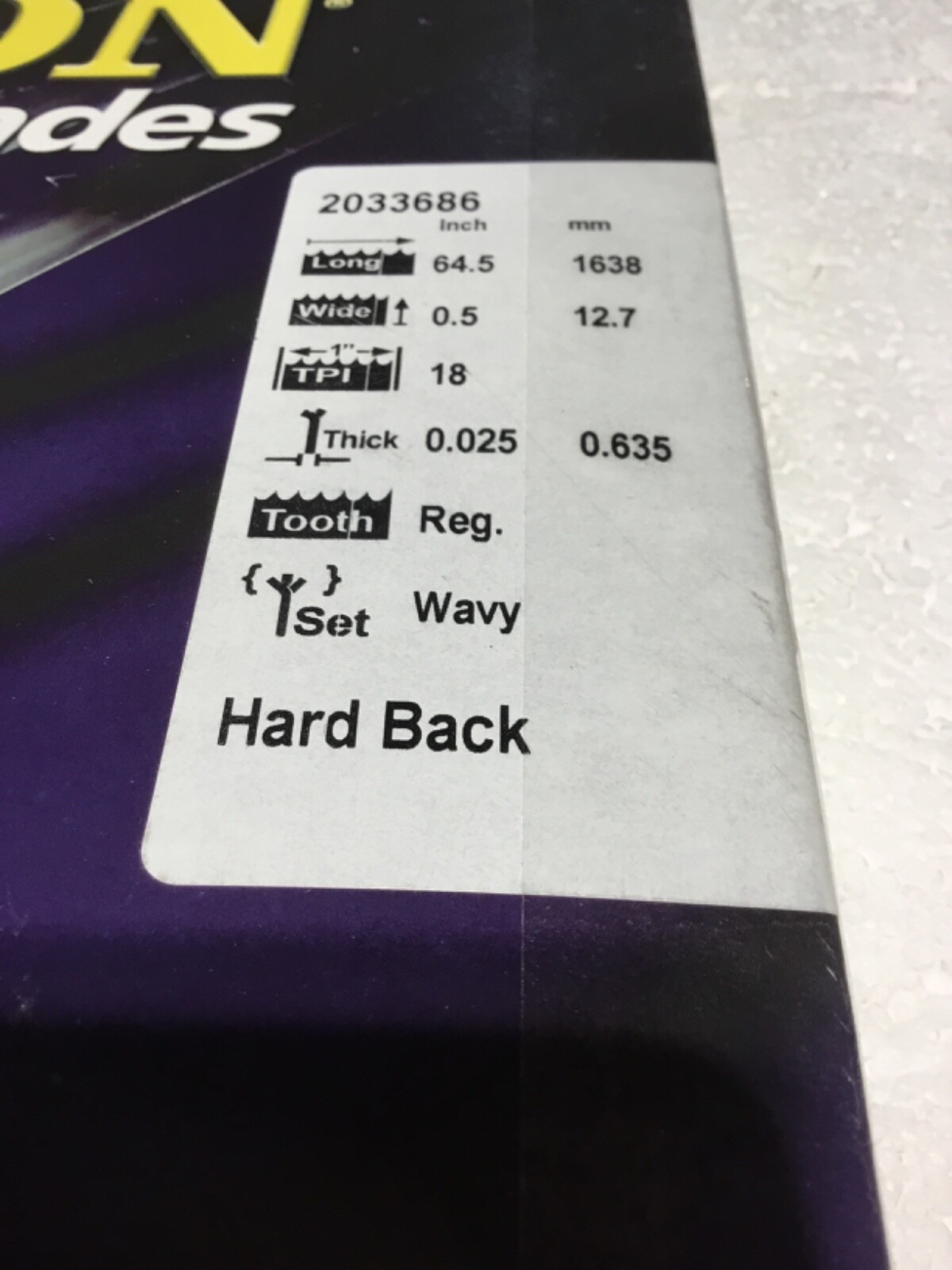 OLSON 2033686 BAND SAW BLADE 64.5″x0.5″x0.025″ TPI 18 BRAND NEW IN BOX