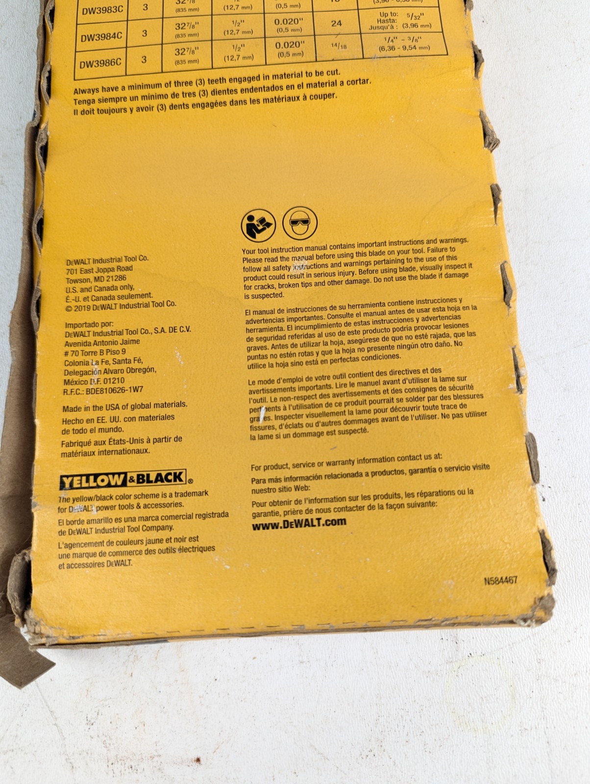 DEWALT Portable Band Saw Blade, 32-7/8-Inch, .020-Inch, 18 TPI, 3-Pack (DW3983C)