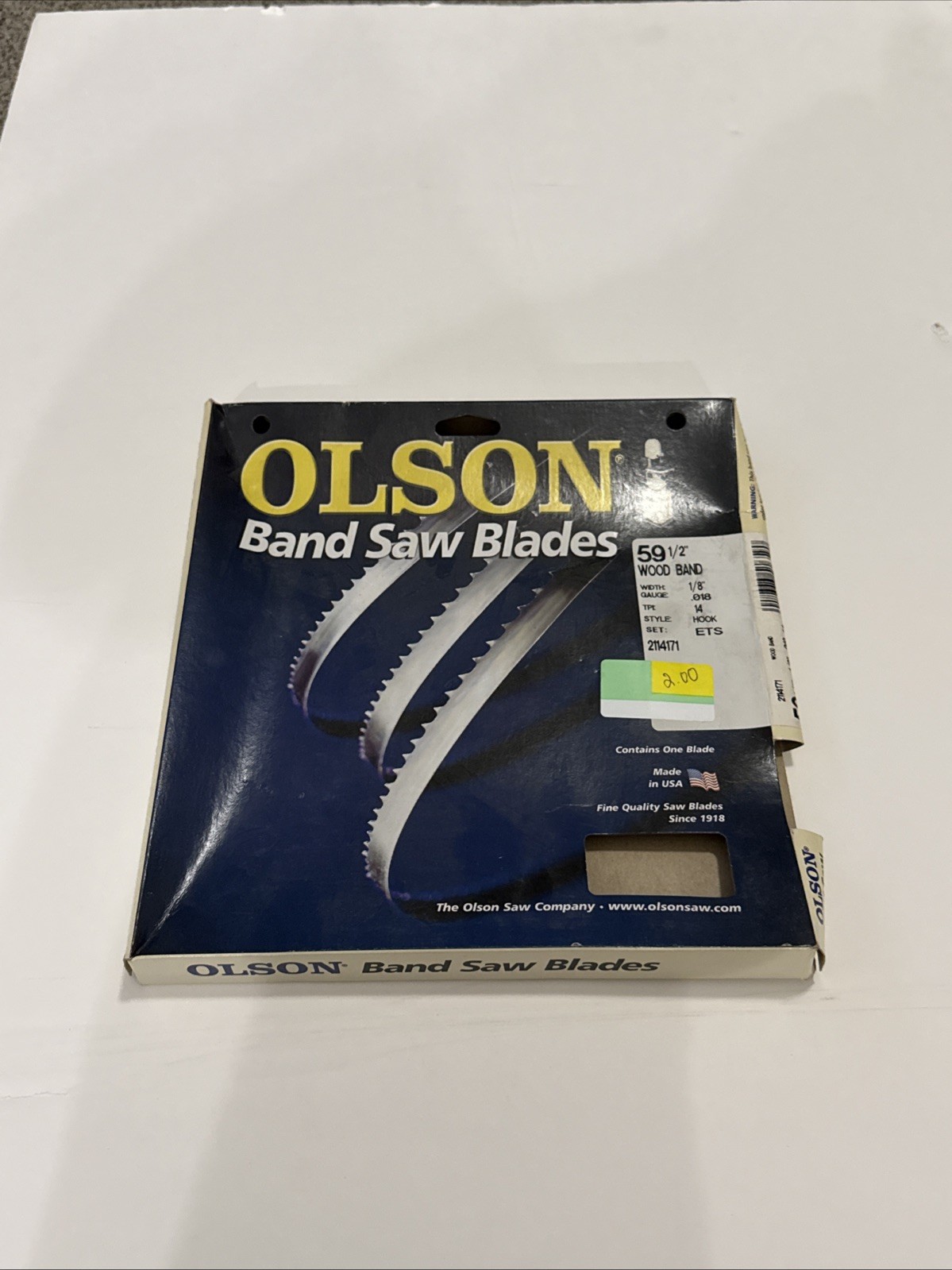 OLSON 2114171 WOOD CUTTING BAND SAW BLADE 59.5″x 0.125″x 14 TPI HOOK TOOTH NEW