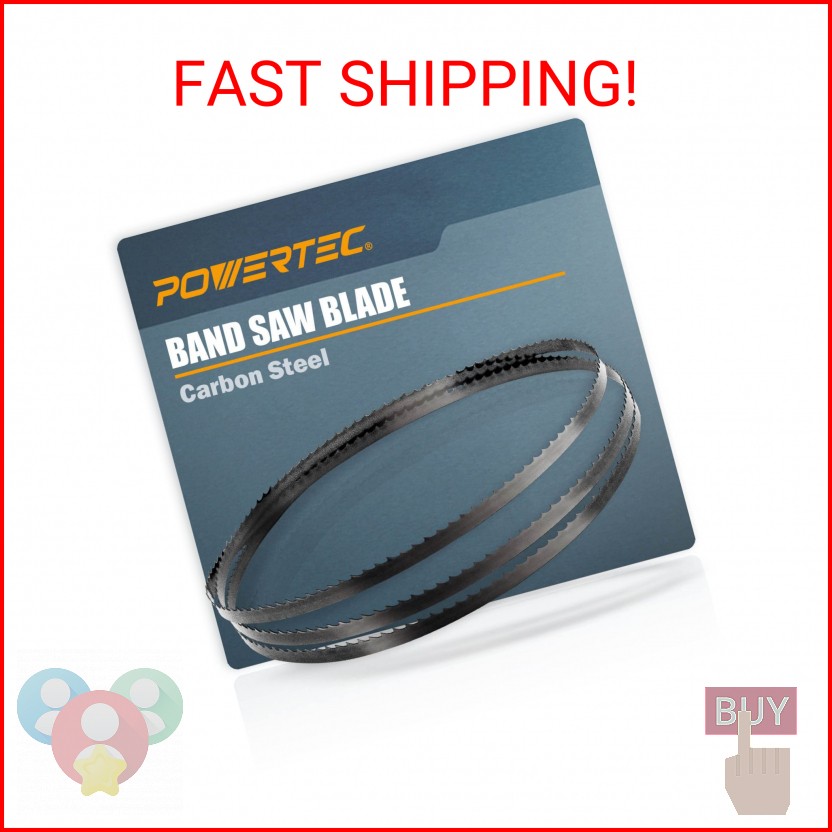 POWERTEC 62 Inch Bandsaw Blades, 1/4″ x 6 TPI Band Saw Blades for WEN, Ryobi, Gr