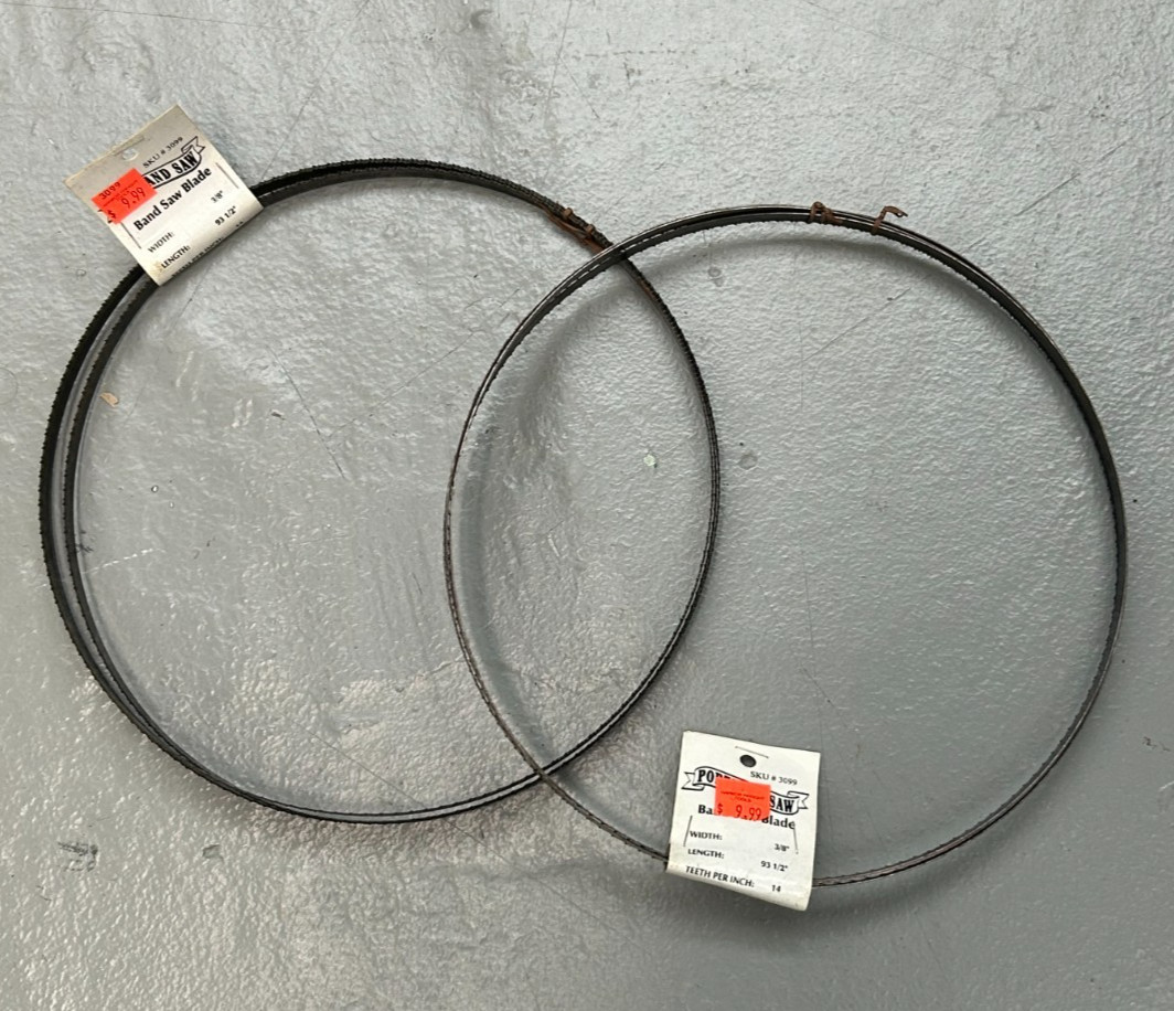 2 PORTLAND BAND SAW BLADES Harbor Freight 3099 3/8″ 93.5″ 14 TPI Steel Tool NIP