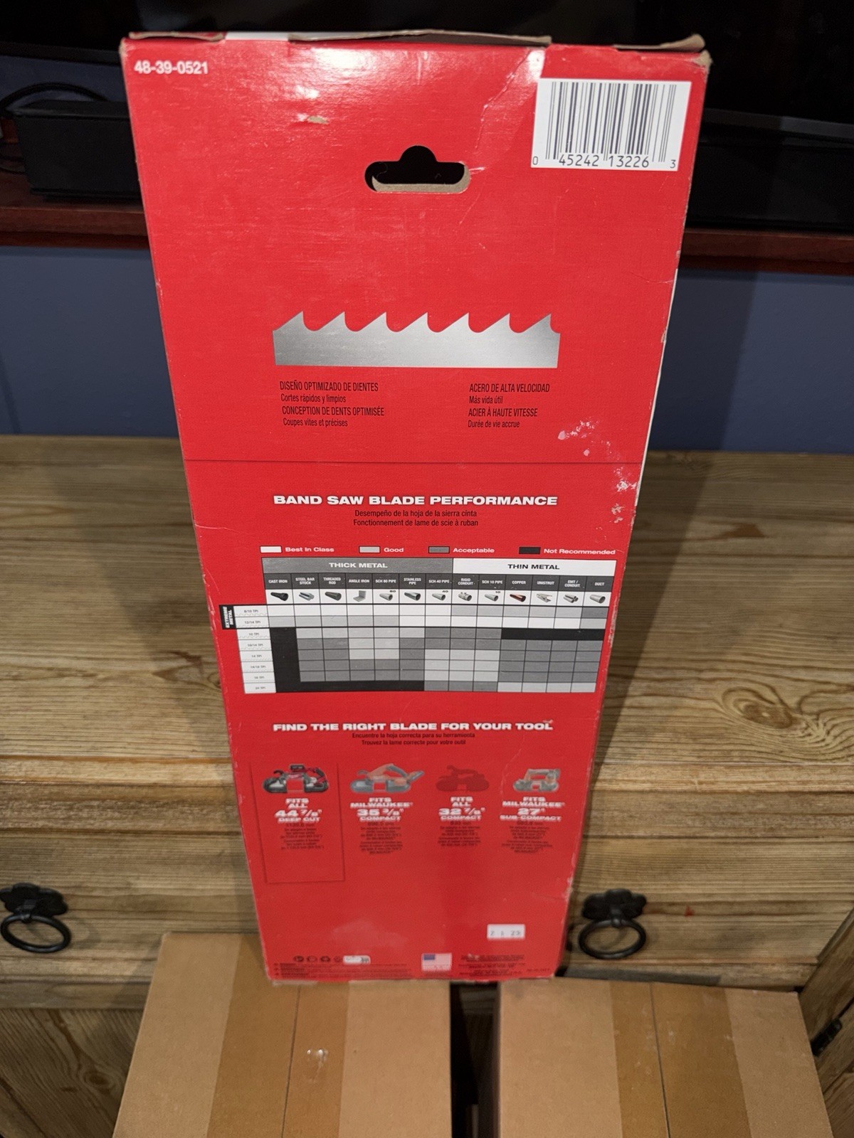 3-pack Milwaukee 44 7/8” Deep Cut Portable Band Saw Blades, Thin Metal, 18 TPI