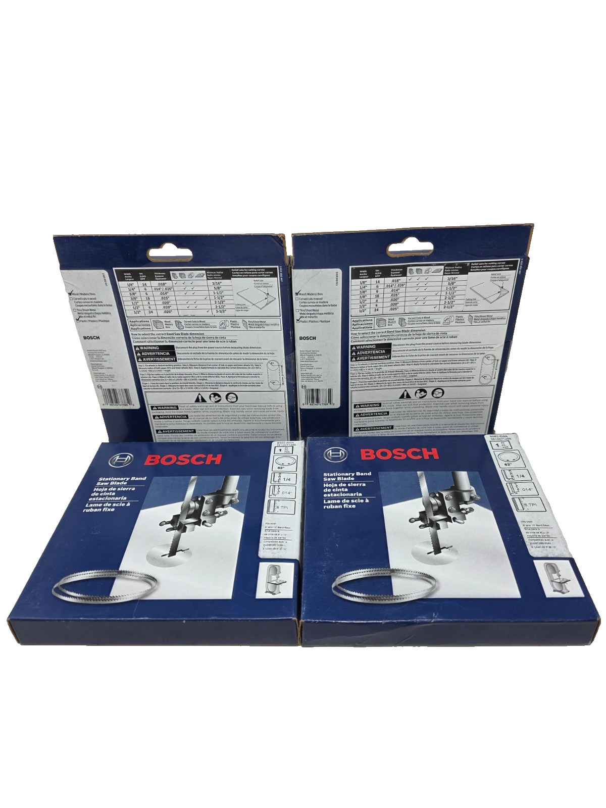 (4 Pack) Bosch Band Saw Blade BS62-6WA 62” 1/4” .014” 6TPI – BRAND NEW