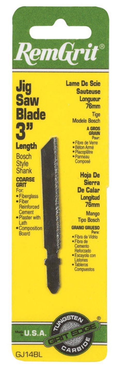 RemGrit GJ14BL T-Shank Carbide Edge Grit Jig Saw Blade 3 Dia. in.