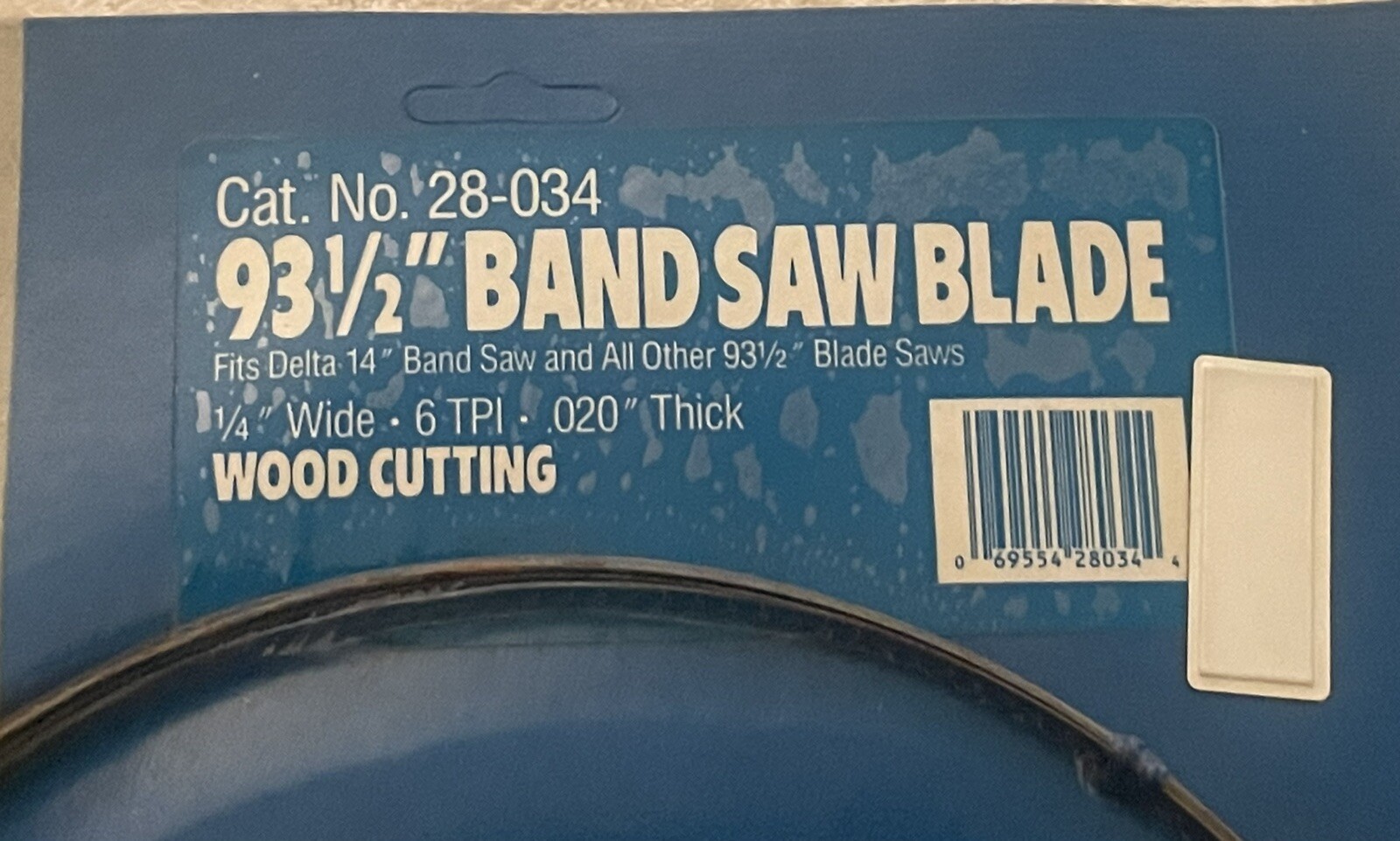 Delta 28-034 Wood 93 1/2″ BAND SAW BLADE D/ Wide – 6 TPI : 020″ Thick