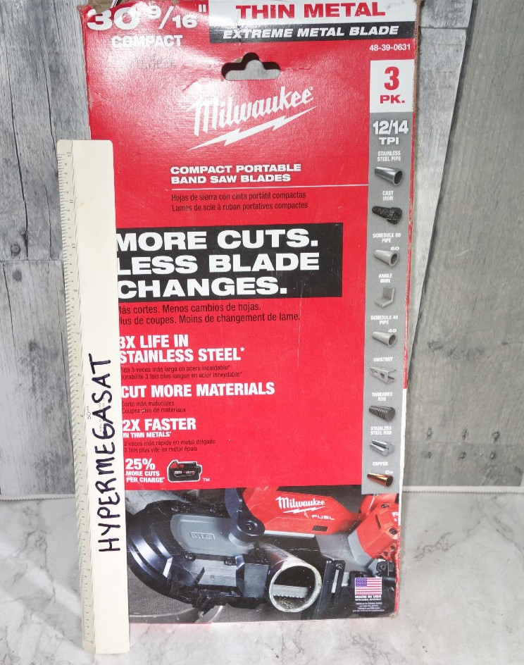 Milwaukee 48-39-0631, 30-9/16″ Compact Thin Metal Bandsaw Blade 3 pack 12/14 TPI