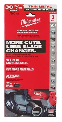 Milwaukee 48-39-0631 Extreme Metal 30-9/16 12/14 TPI Blade 3pk
