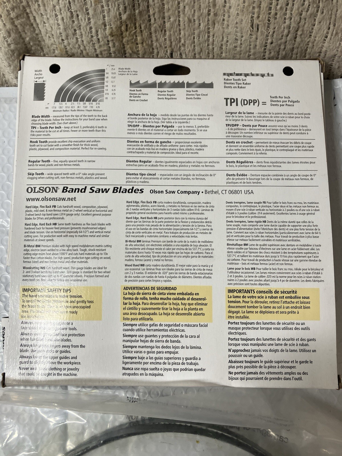 Olson 105 In. x 1/2 In. 3 TPI Band Saw Blade FB23105DB Olson Powertec 13201X