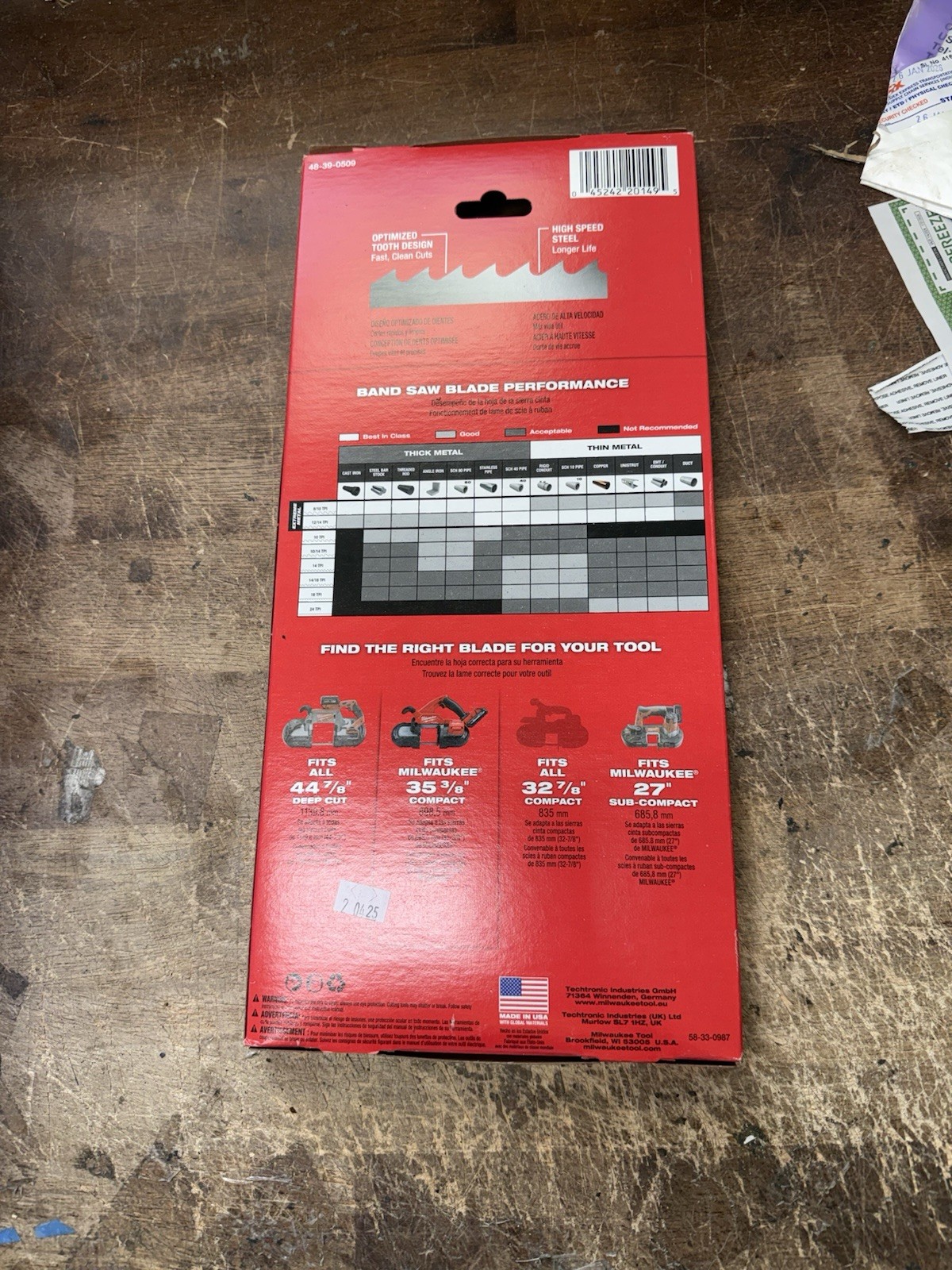 Milwaukee 48-39-0609 35-3/8″ 8-10 TPI Extreme Thick Metal Bandsaw Blades 3PK