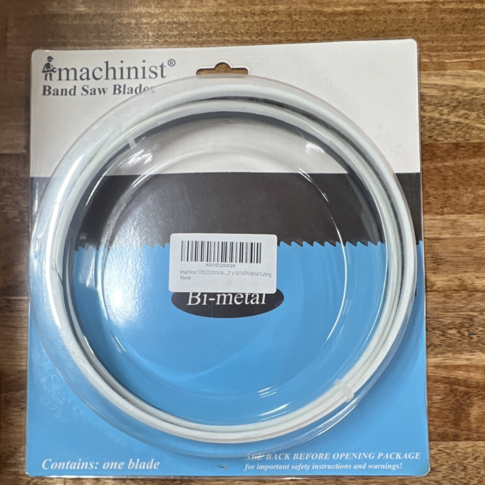machinist M42 Bi-Metal Band Saw Blade, 10/14 TPI, 70 1/2”, .025”, 1/2” wide.