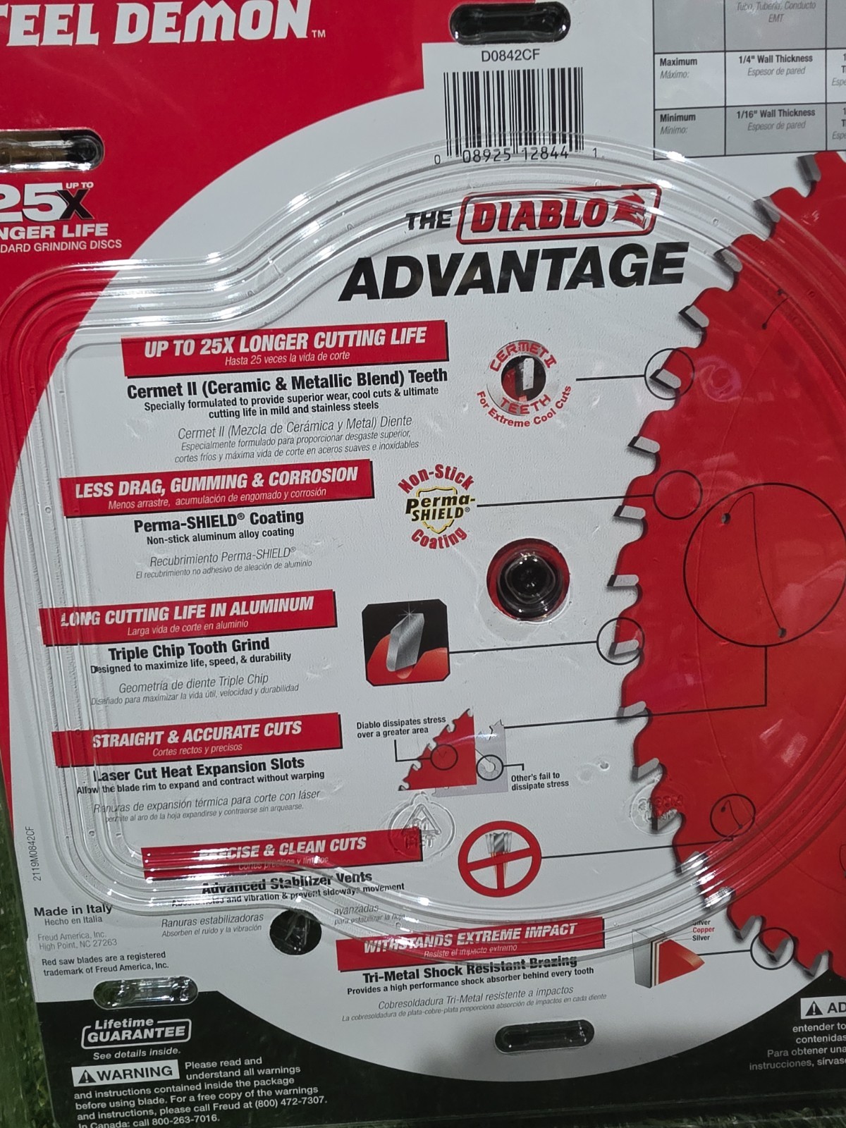 8in. x 42-Teeth Steel Demon Cermet II Saw Blade for Thick Metal