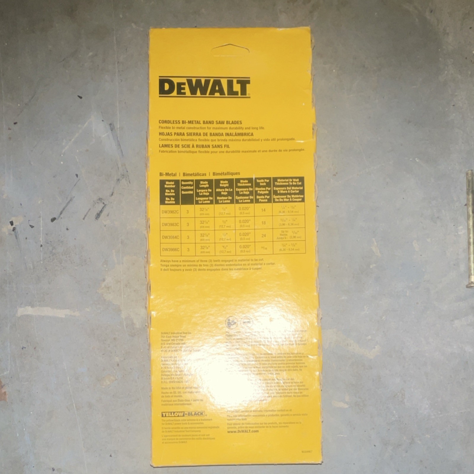 DEWALT Cordless Bi-Metal Band Saw Blades 3-Pack 32-7/8 in 14/18/24 TPI