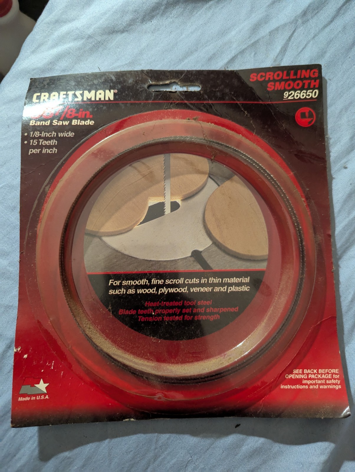 Sears Craftsman Band Saw Blade Smooth Scrolling Cut 56 7/8″ x 1/8” 15-TPI 926650