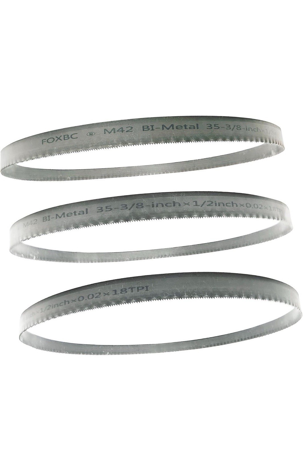 FOXBC M42 Bi-Metal Band Saw Blades 35-3/8 in x 1/2 in 18 TPI 3 Pack