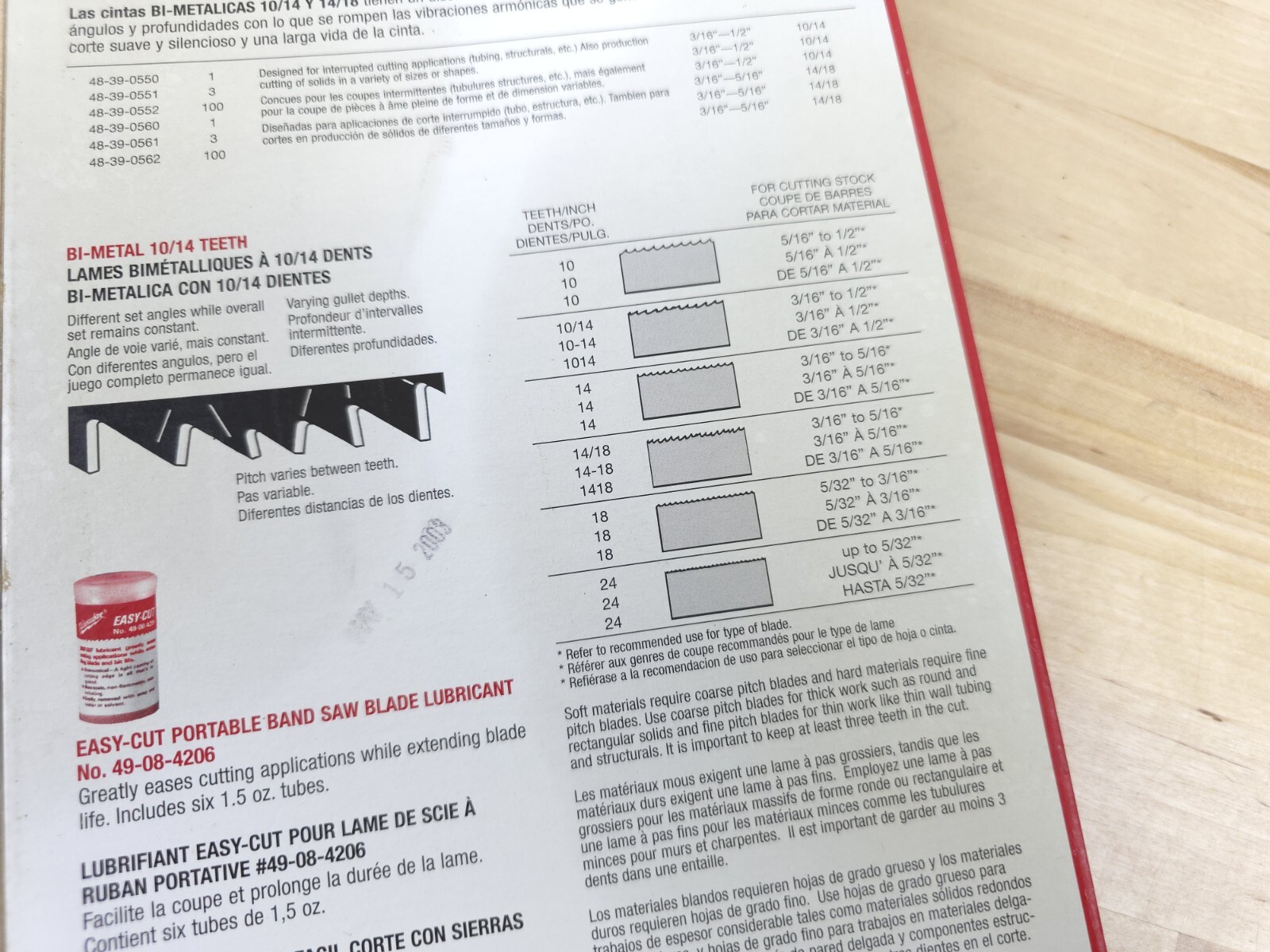 Milwaukee 48-39-0550 Portable Band Saw Blade 44 7/8″ 10/14 TPI Thick Metal 1PK