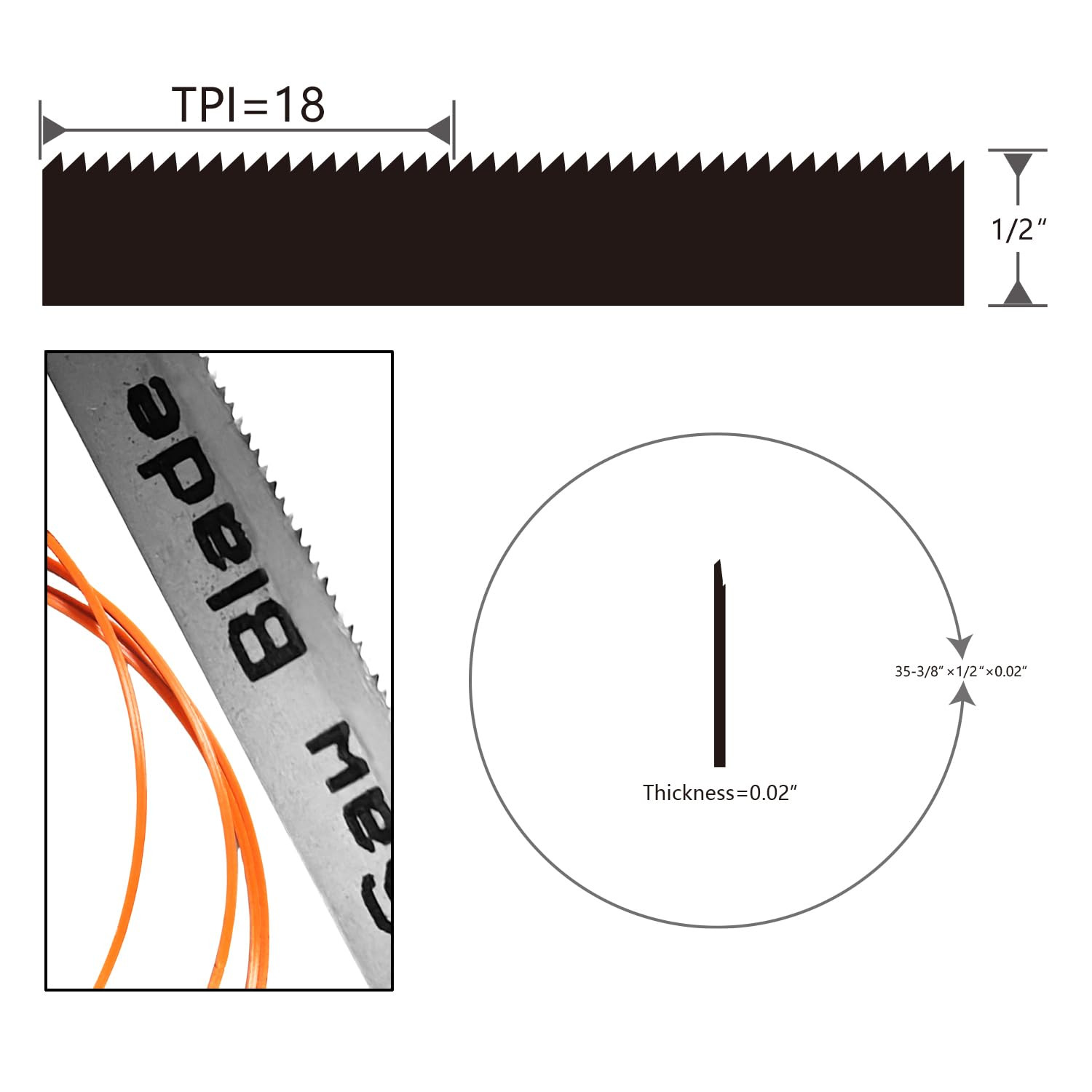 35-3/8 Inch Bandsaw Blade 18 TPI for Milwaukee 48-39-0529 Bandsaw Blade 2829-20