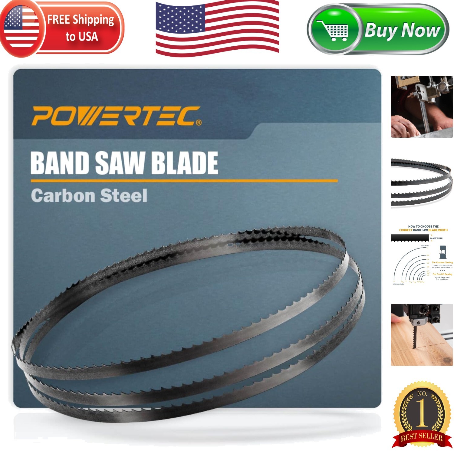 Precision Cutting Bandsaw Blades 1/8″ x 14 TPI – 59.5″ Length for Woodworkers