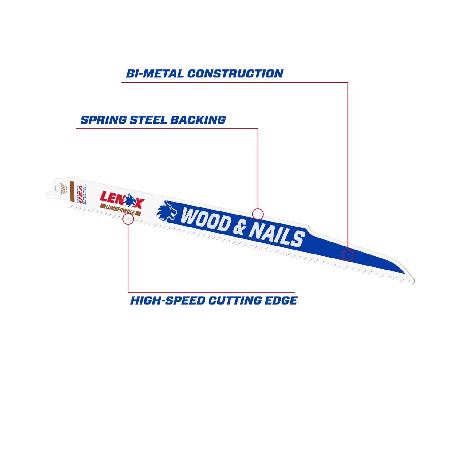 Lenox 20586S156R 6 TPI Shatter-Resistant Bi-Metal Reciprocating Saw Blade 12 in.