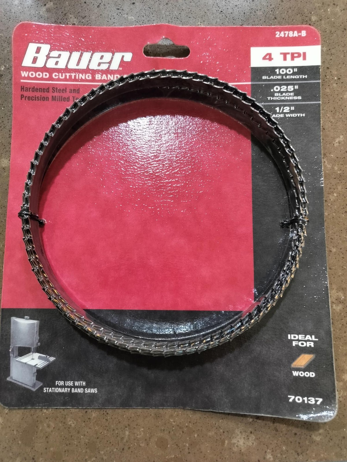 Band Saw Blades Lot (3) – Bauer 100″ Wood + Supercut 64‑1/2″ Metal – New