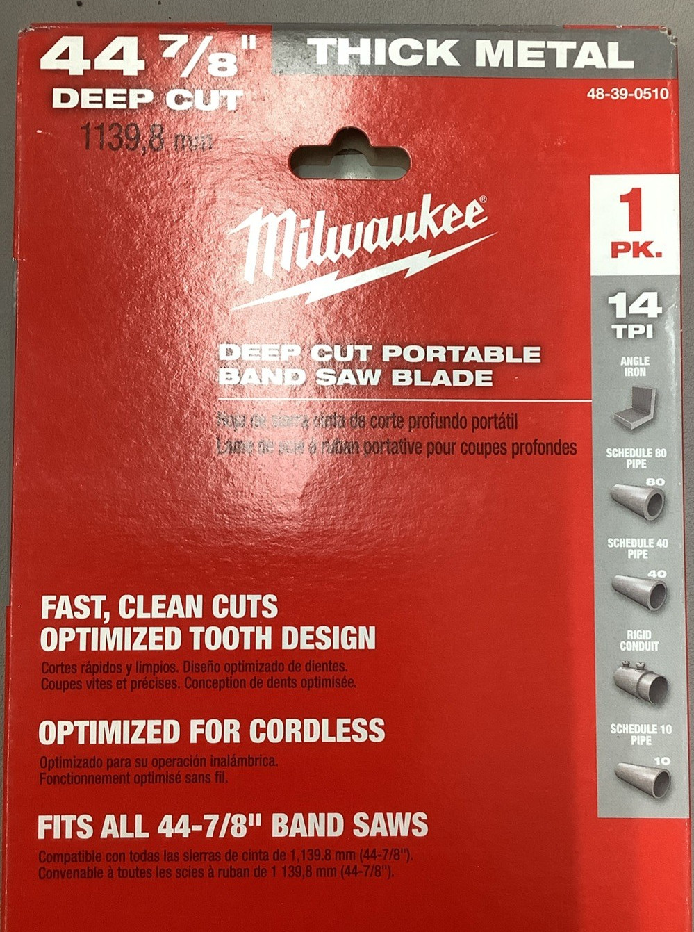 Lot of 6 Milwaukee 48-39-0510 44-7/8″ 14TPI Band Saw Blades (B97)