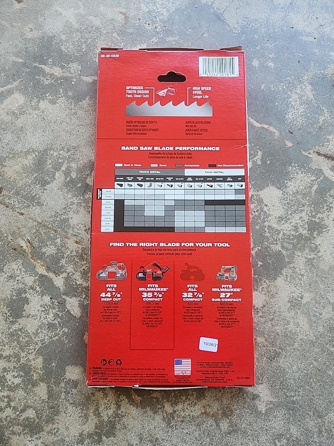 Milwaukee 48-39-0539 35-3/8 in. 24 tpi. Compact Band Saw Blade 3 pk